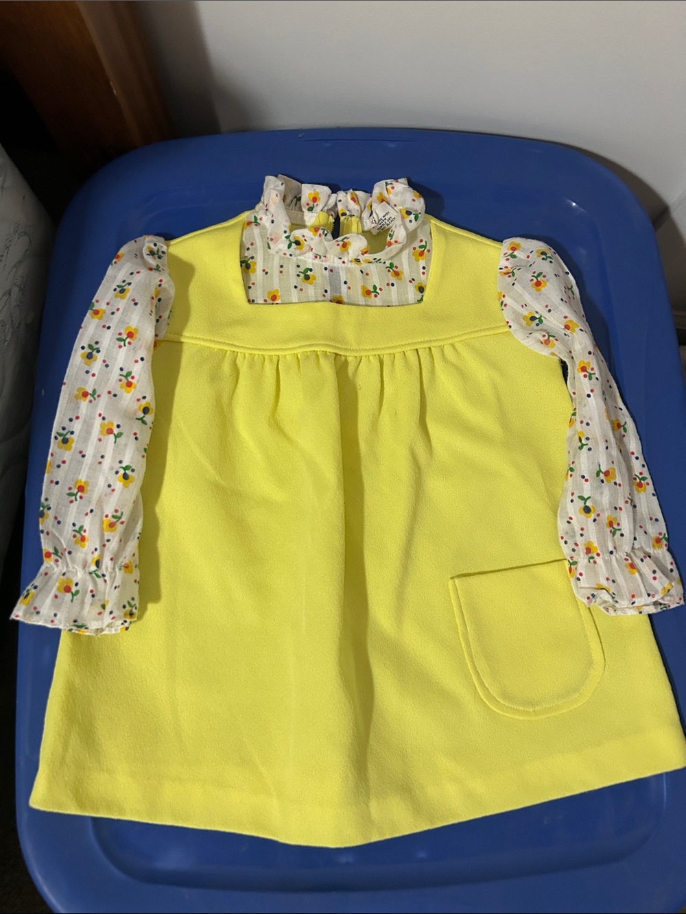 Girls Vintage Sears Yellow Floral Top